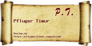 Pfluger Timur névjegykártya